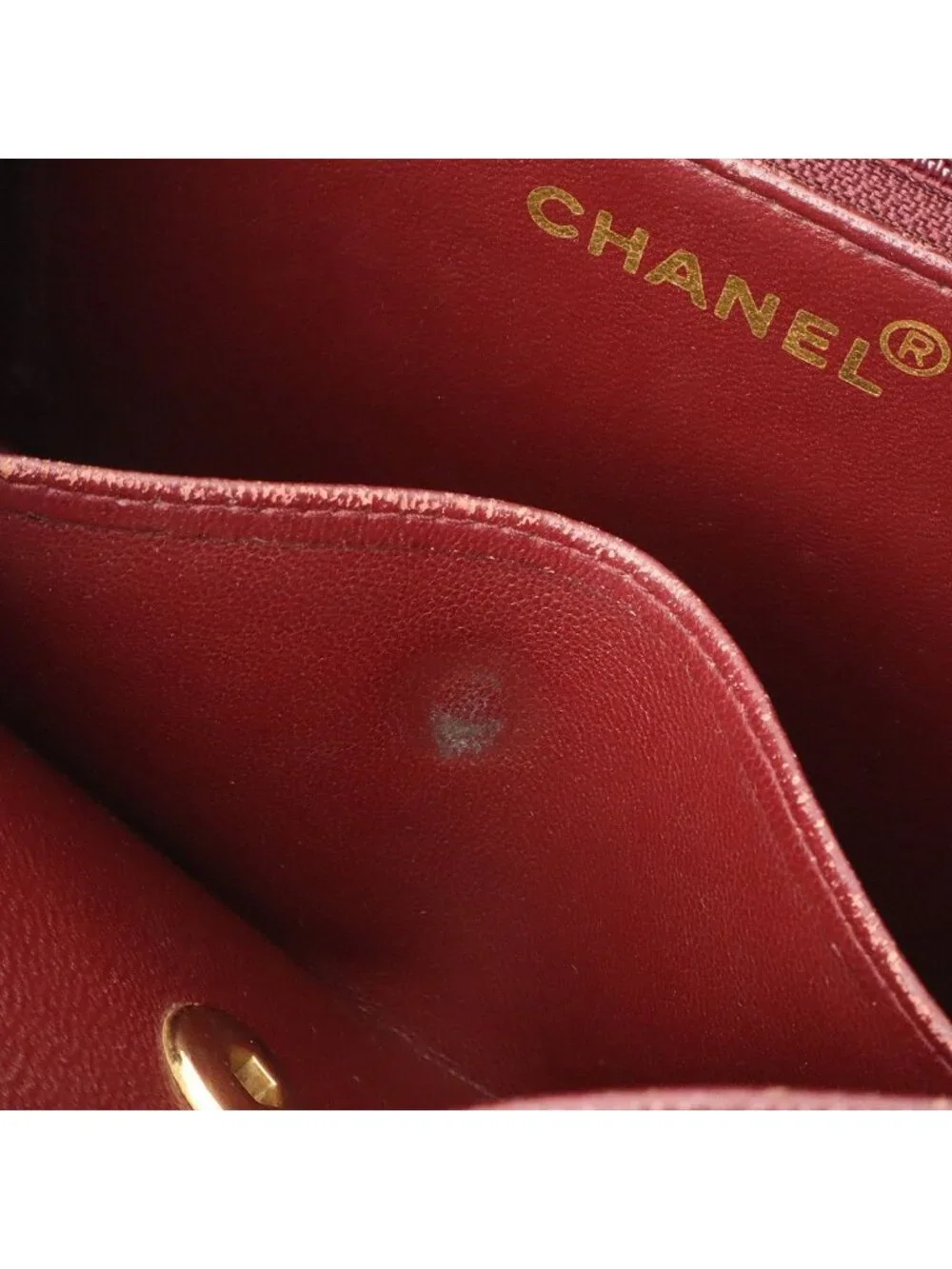 Chanel Quilted CC Logo Chain Shoulder Bag Pochette Leather Black Gold